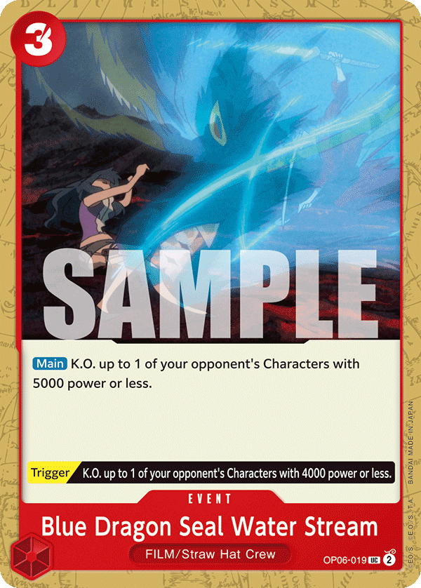 Blue Dragon Seal Water Stream (OP06-019)